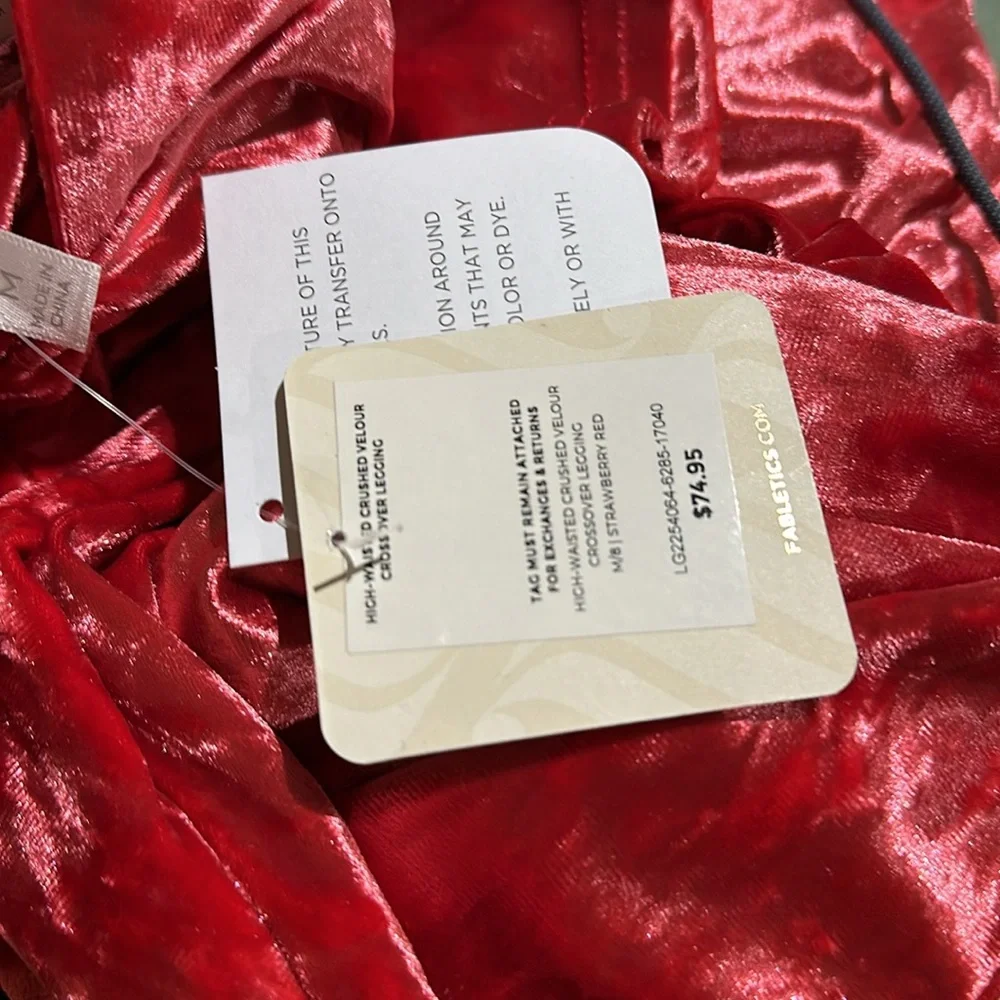 NWT Fabletics High Waisted Crushed Velour Crossover Legging